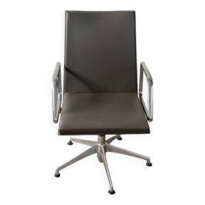 Lot de fauteuils design Matteo Grassi – Collection MIZAR – Cuir gris