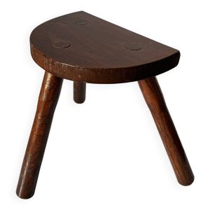 Tabouret en bois verni à trois pieds