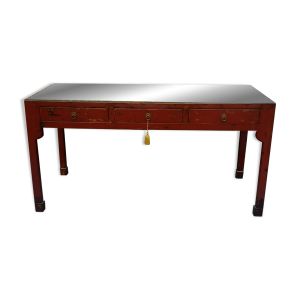 Grande console à tirroir  d extreme orient laquée rouge