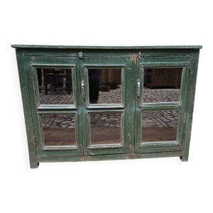 Ancien buffet vitré en teck birman