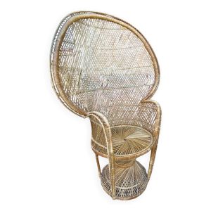Fauteuil Emmanuelle en rotin vers 1960