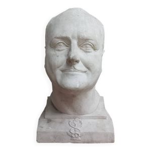 Pascal Boureille (1909-1999) Buste en plâtre signée portrait d'un médecin