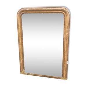Miroir Louis Philippe en bois massif et stuc doré XIX siècle 125x80cm