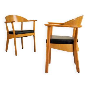 Paire de fauteuils Baumann, France 1980