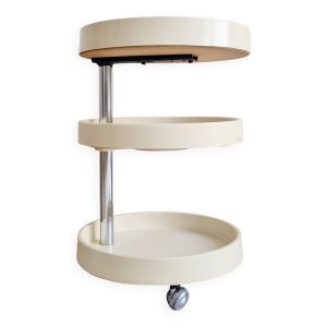 Desserte ronde vintage en plastique