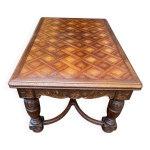 Table à manger de monastère 1900 extensible en bois massif 10 places