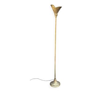 Lampadaire fleur sculpture en bronze années 70's  80's