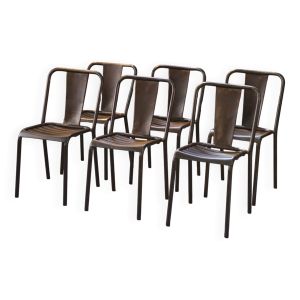 Ensemble de 6 chaises Tolix modèle T3 par Xavier Pauchard 1950's