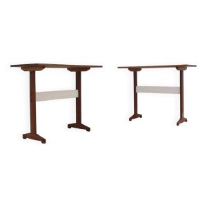 Bureau/table vintage en bois et formica 1950, set de 2
