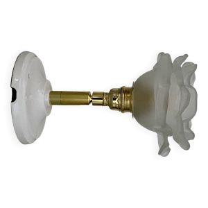 Applique tulipe vintage en verre dépoli en forme de fleur