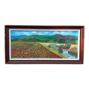Tableau ''les coquelicots '' 135x66