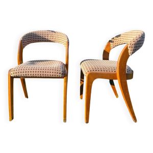 Paire de chaises vintage design années 50/60 style Baumann