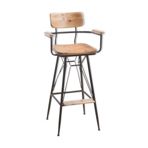 Tabouret de bar en fer et bois