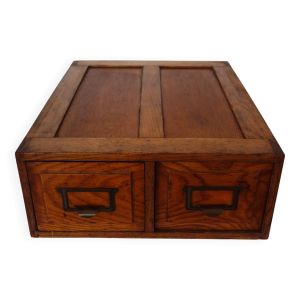 Caisson classeur vintage 2 tiroirs en chêne