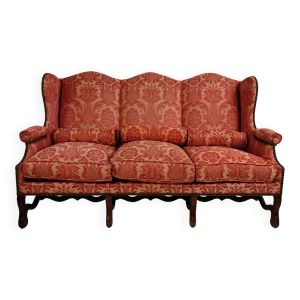 Canapé Os de Mouton en tapisserie – style maison de campagne française ancienne, XVIIIe