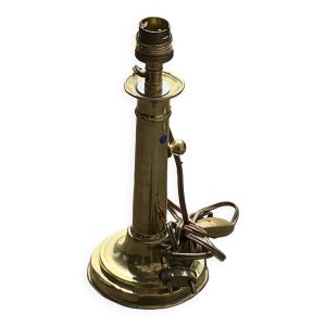 Pied de lampe, base sur un ancien Bougeoir, rat de cave, en laiton, cuivre, ancien, collector