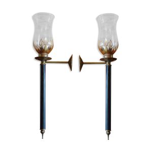Paire d'appliques flambeau art déco