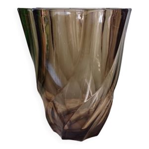 Vase verre torsadé