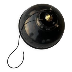 Suspension industrielle XXL en tôle émaillée noire