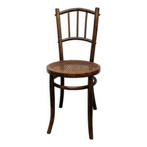 Chaise bistrot bois courbé assise cannée