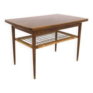 Table basse scandinave extensible en acajou, Suède, 1950