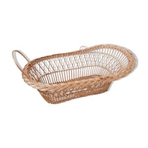 Berceau de poupée en rotin, ancien