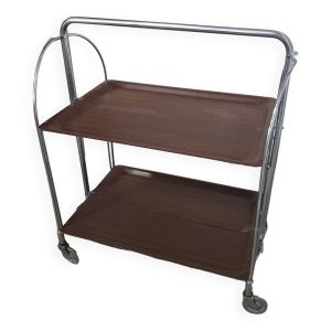 Desserte table chariot pliante sur roues des années 70 fabriquée par Bremshey Gerlinol en allemagne.