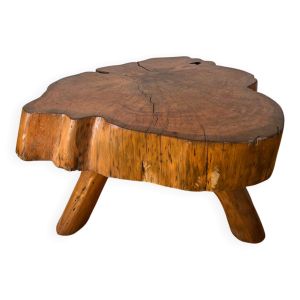 Table basse brutaliste tronc d’arbre