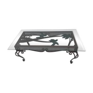 Table basse en fer forgé des années 50-60