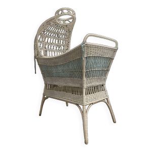 Berceau rotin années 50-60