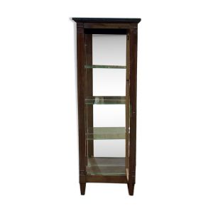 Vitrine en merisier XIXème avec dessus marbre noir