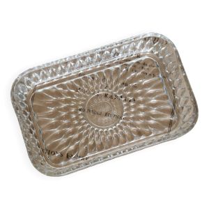 Beurrier vintage en verre moulé Duralex Lesieur