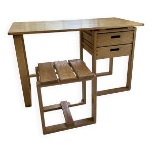 Bureau et tabouret d’architecte années 70