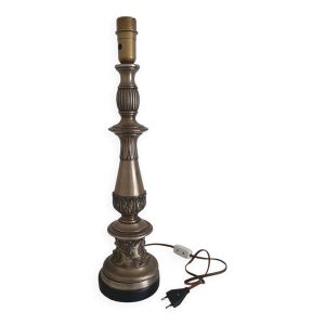 Grand pied de lampe en métal feuilles de vigne