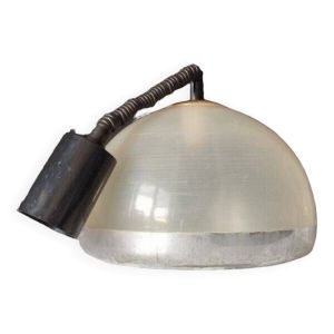 Lustre monte et baisse plastique transparent et chromé vintage 1970 space age