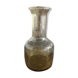 Vase / pichet en verre bullé jaune ambré - années 1970