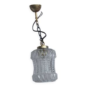 Suspension, baladeuse en verre et métal doré. Années 60-70