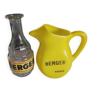 Carafe en verre & pichet en plastique vintage berger