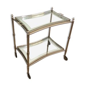 Table roulante de style néoclassique en métal argenté