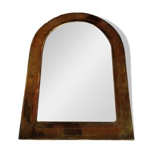 Ancien miroir demi lune en laiton