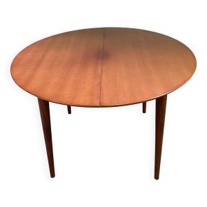 Table ronde avec rallonges pieds fuseau, vintage