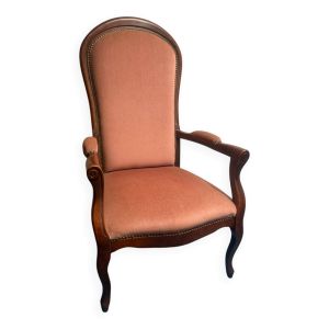 Fauteuil voltaire velours rose