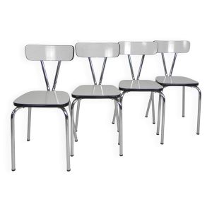 Ensemble de 4 chaises de salle à manger en Formica, années 1960