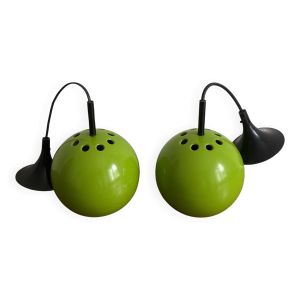 Paire de suspension eye ball par lita. 1970. vert.