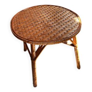 Table basse osier vintage