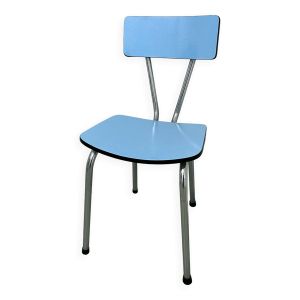 Chaise vintage en formica bleu