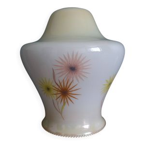 Abat jour globe tulipe en verre blanc opaline