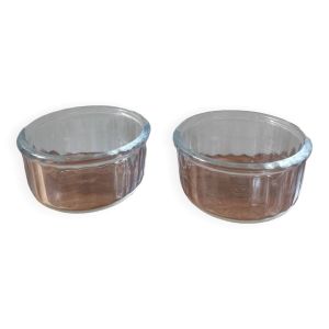 Lot de 2 ramequins en verre vintage pyrex