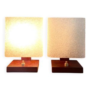 Paire de lampes de chevet cubique - 1960.