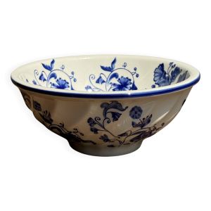 Petit bol blanc à motif de fleurs bleues Elisabeth Sia Collection